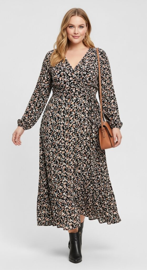 Wrap Dress with Long Sleeves