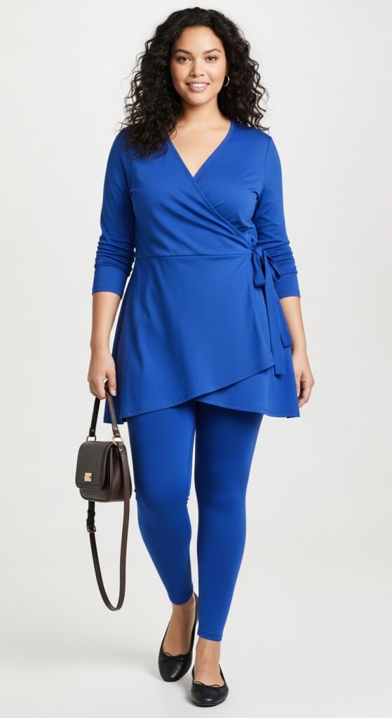 Wrap Top and Cobalt Leggings