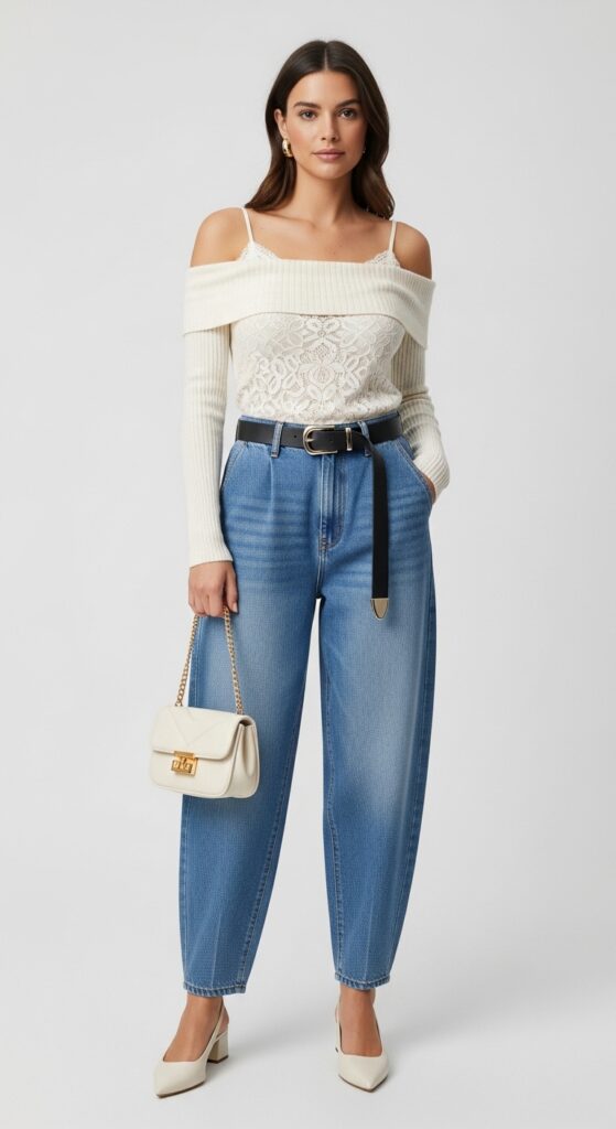 Belted Baggy Jeans