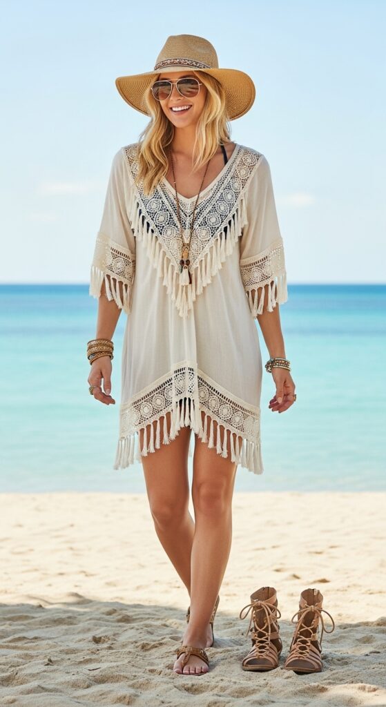 Bohemian Tunic Dress Free-Spirited Beach Vibes