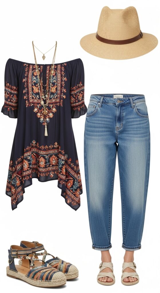 Boho Top and Sandals