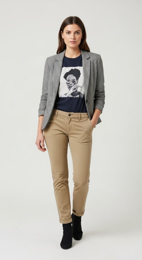 10 Casual Interview Outfit Ideas That Strike The Perfect Balance 10 Casual Blazer with a Graphic Tee and Chinos