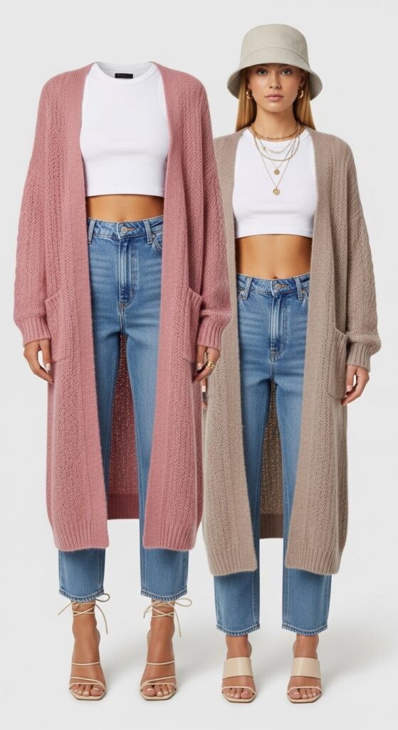 Crop Top and Cardigan