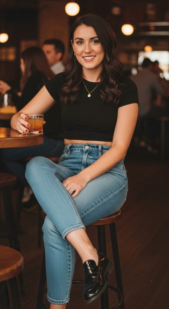 Crop Top and High-Waisted Jeans