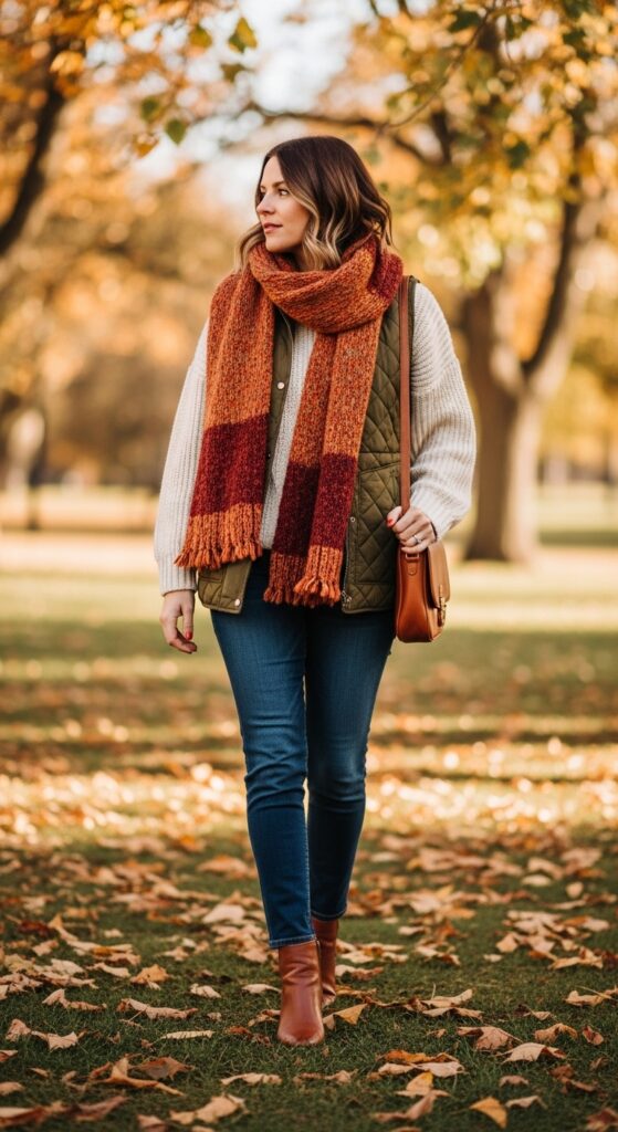Fall Vest with Scarf and Boots
