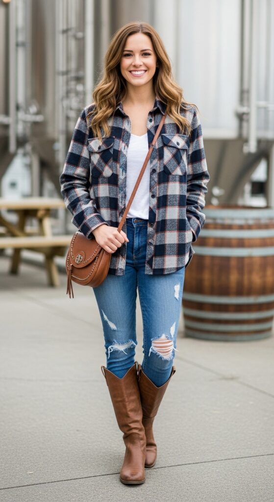 Flannel Shirt and Boots Rustic Vibes