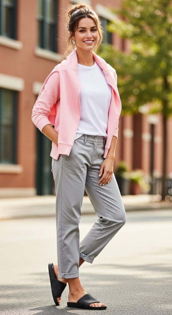 12 Chic Chinos Outfit Ideas to Elevate Your Style 6 Hoodie Layering with Slides