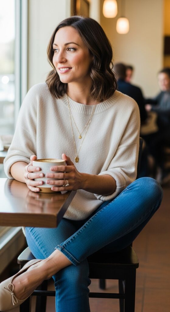 Jeans and Soft Sweater Combo