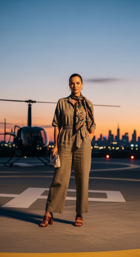 10 Stylish Hawaii Outfit Ideas for Your Island Escape 14 Jumpsuit with Scarf