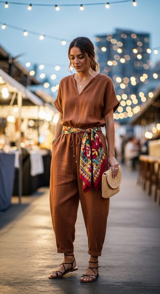 Jumpsuit with Scarf