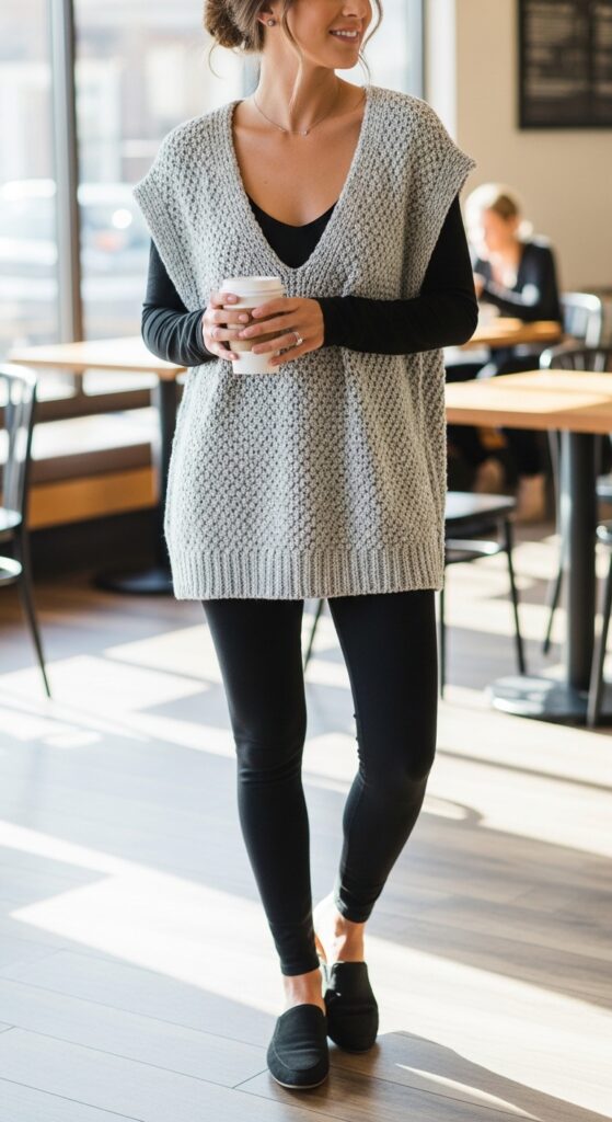 Knit Vest with Leggings