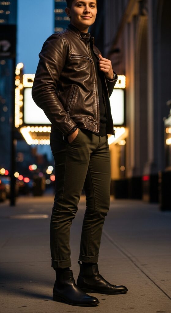 12 Chic Chinos Outfit Ideas to Elevate Your Style 13 Leather Jacket Edge