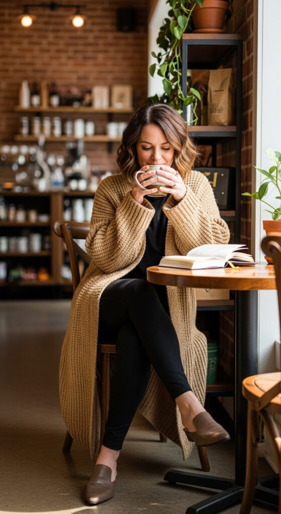 Leggings and Long Cardigan