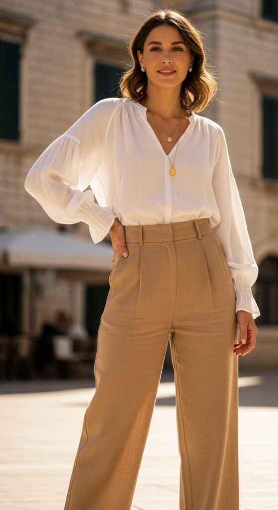 Linen Trousers & a Loose Blouse