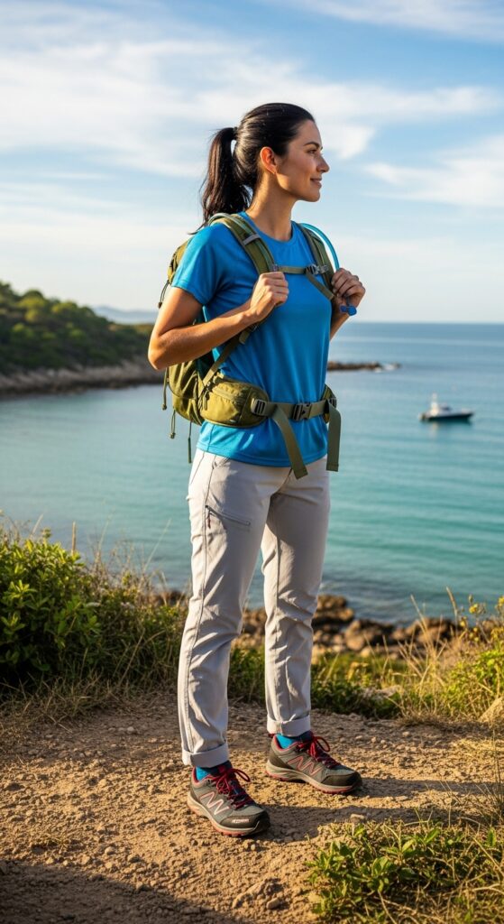 Moisture-Wicking Tee and Hiking Pants