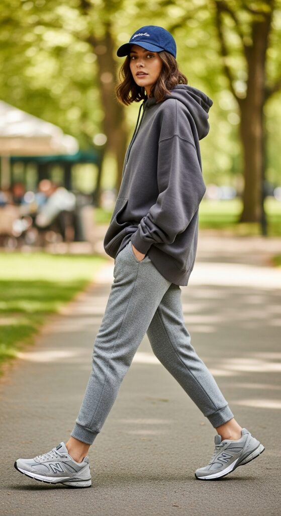 15 Chic New Balance Outfit Ideas for Any Moment 4 New Balance with Joggers and Hoodie