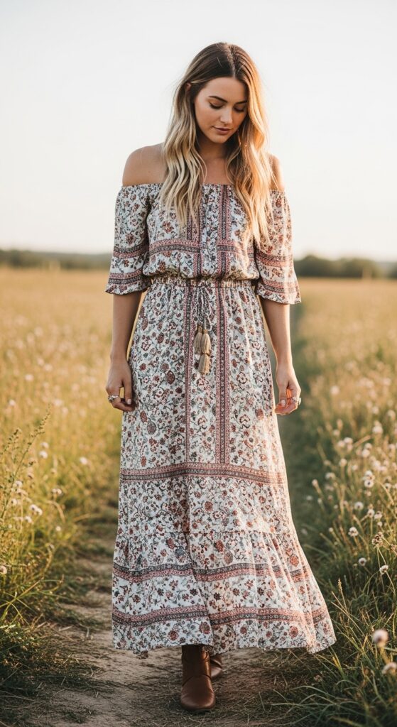 Off-Shoulder Bohemian Dress