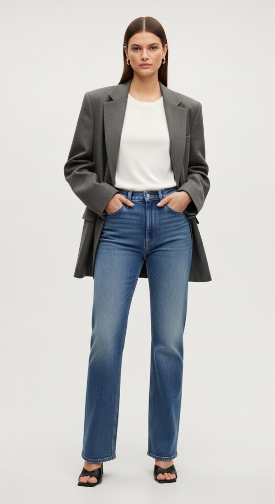 Oversized Blazer & Straight-Leg Jeans