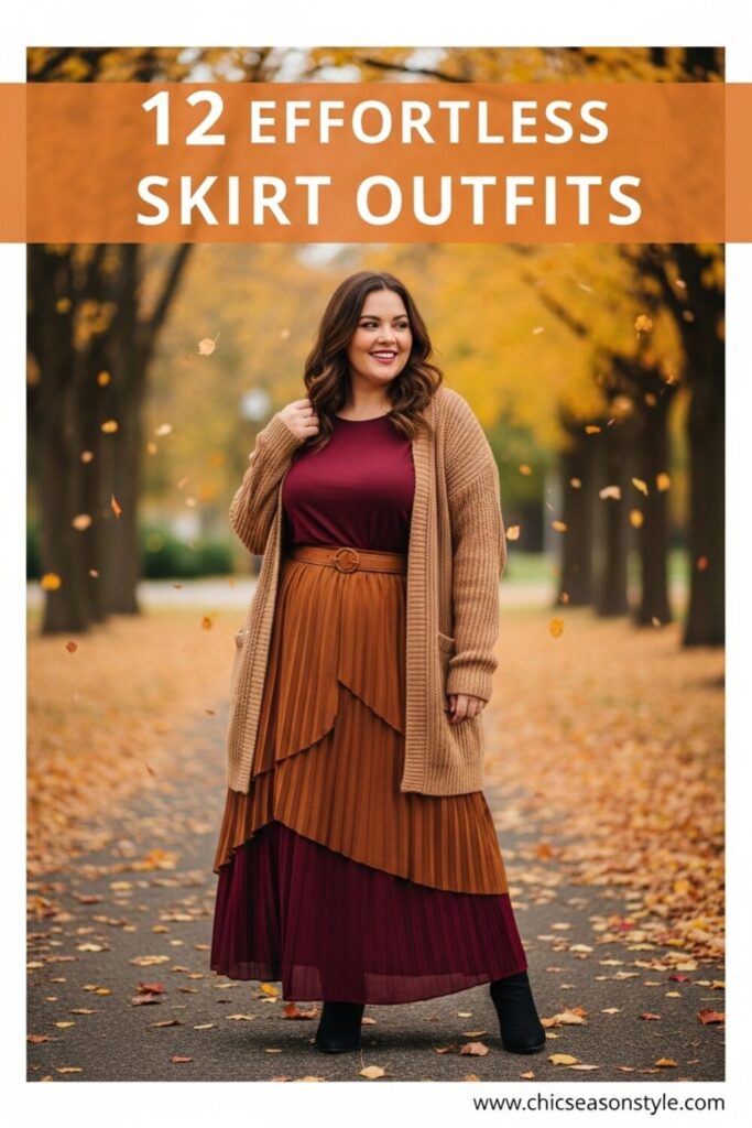 12 Plus Size Autumn Skirt Outfits for Effortless Style and Confidence 1 Plus Size Autumn Skirt Outfits Effortless Style Tips