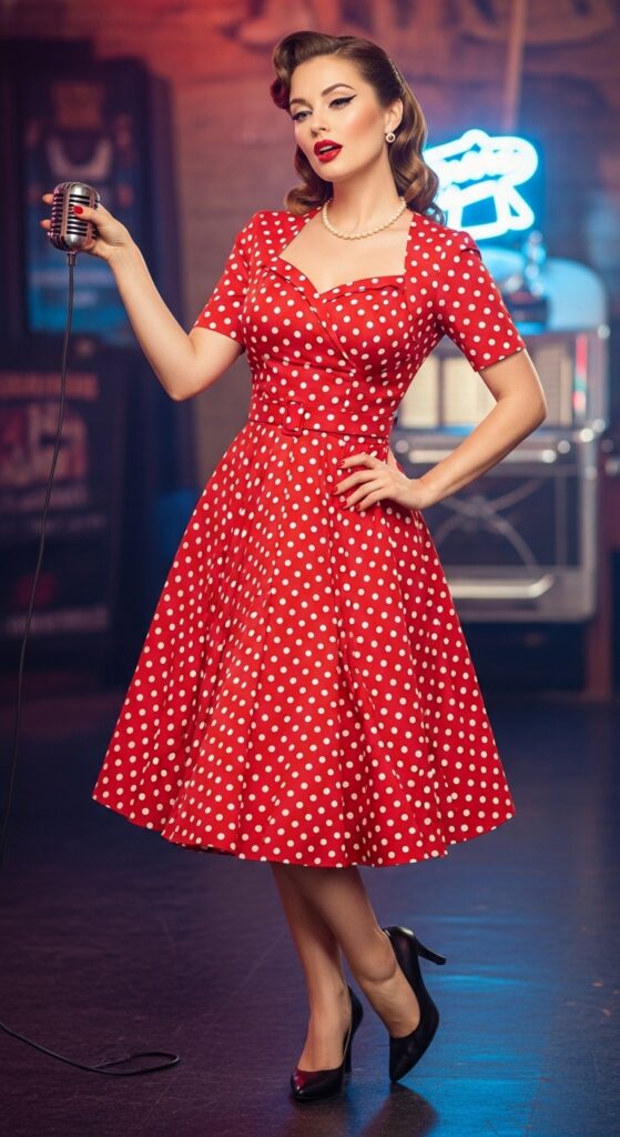 Retro Polka Dot Dress