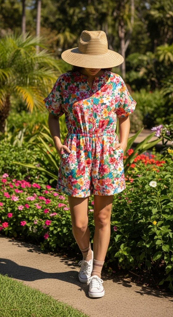 10 Stylish Hawaii Outfit Ideas for Your Island Escape 10 Romper with Sun Hat