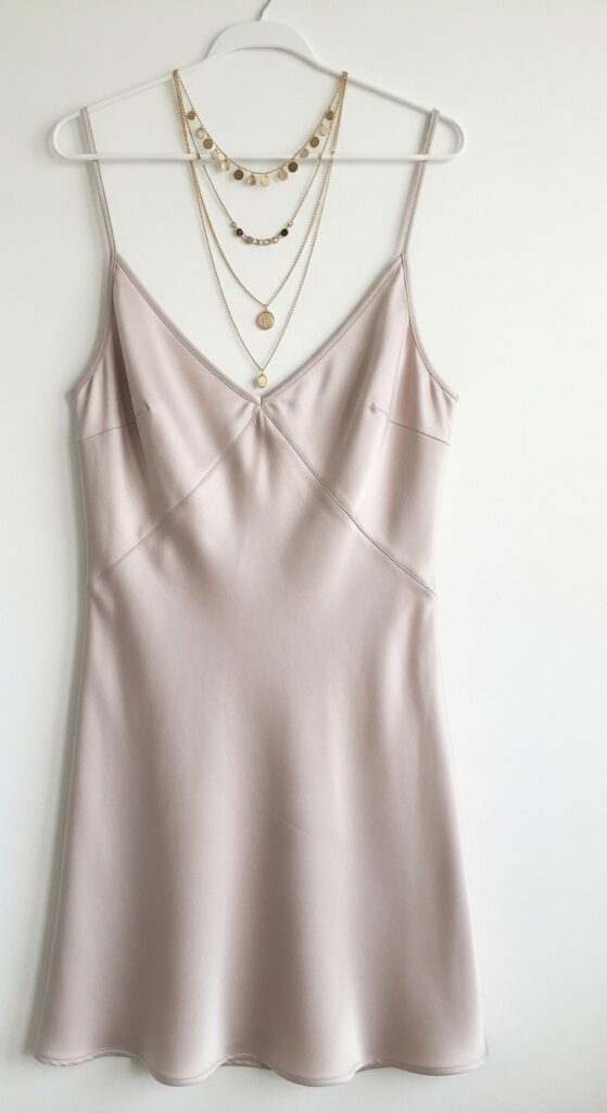 Simple Slip Dress with Layered Jewelry