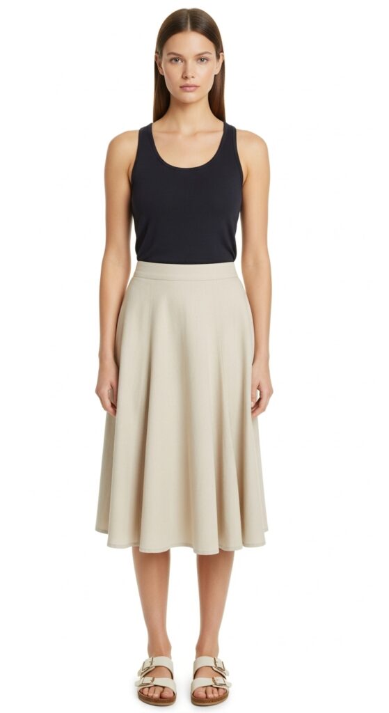 Simple Tank Top & A-Line Skirt