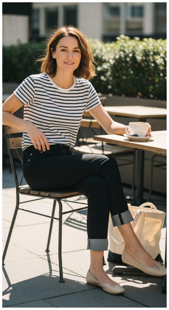 Simple Tee and Flats Combo