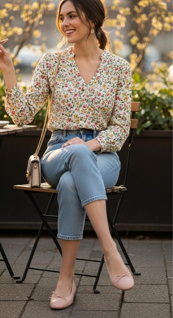 Spring Floral Blouse Outfit