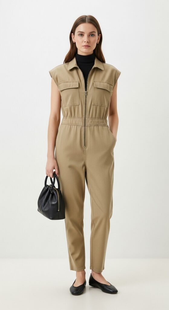 Stylish Jumpsuit with Flats
