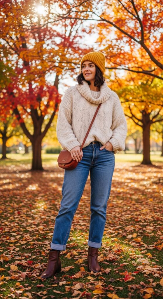 What To Wear in Amsterdam: 17 Stylish Outfit Ideas for Every Season 15 Sweater and Jeans with Ankle Boots