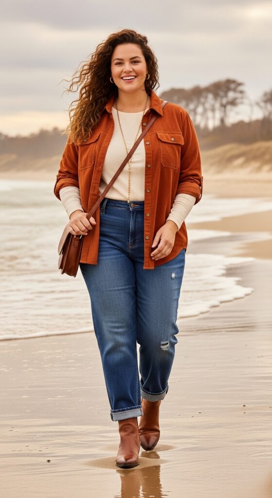12 Plus Size Fall Beach Outfits for the Confidently Curvy Traveler 13 The Layered Luxe Look