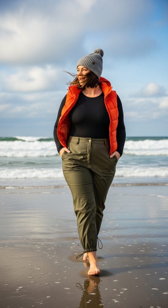 12 Plus Size Fall Beach Outfits for the Confidently Curvy Traveler 15 The Windproof Warrior