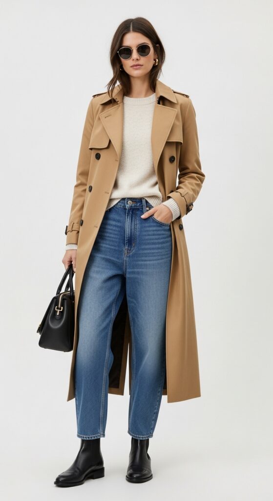 Trench Coat and Sweater