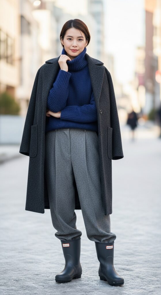 What to Wear in Japan: 12 Stylish Outfit Ideas for Your Trip 16 Turtleneck with Trousers and Boots