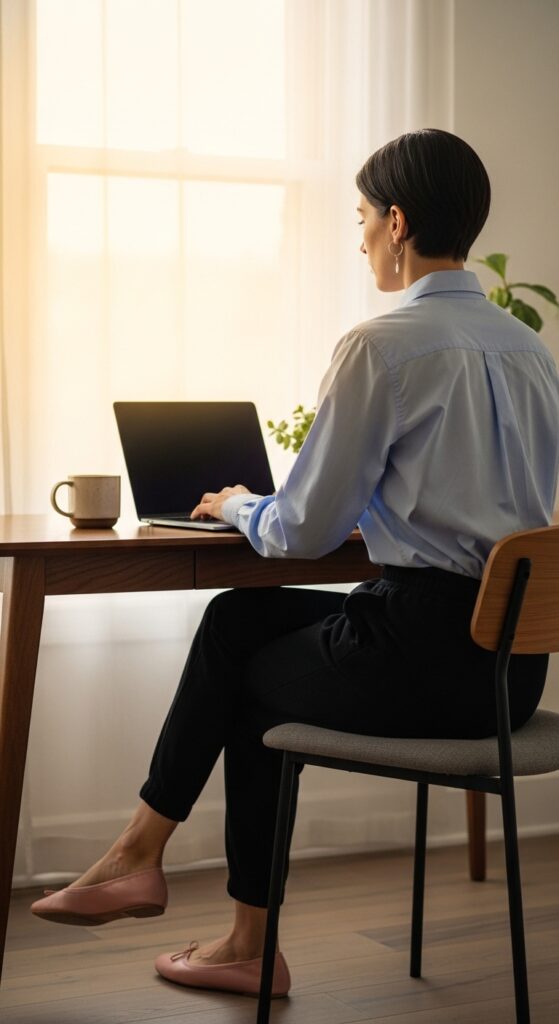 Button-Up Shirt and Flats