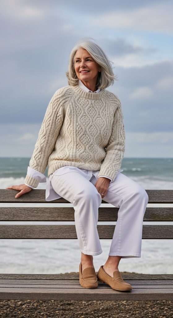 Aesthetic Appeal: 12 Plus Size Winter Outfits for the Curvy Trendsetter 17 Coastal Grandma Comfort