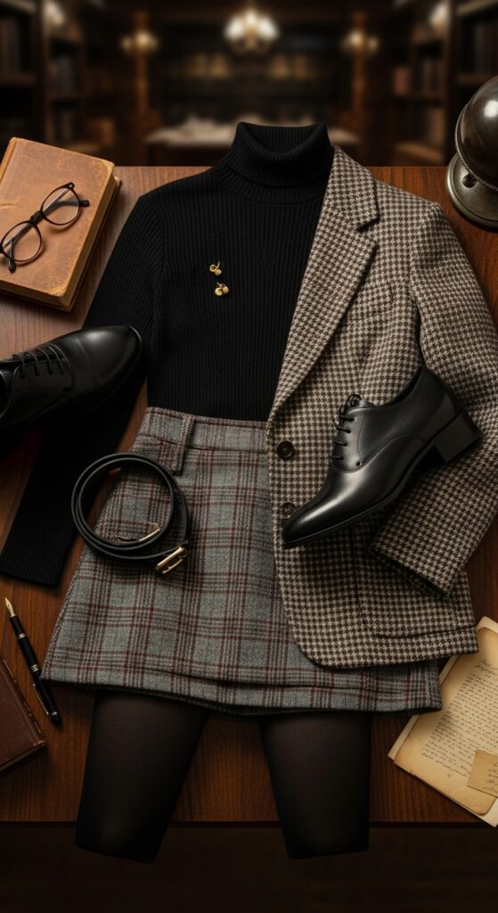 Aesthetic Appeal: 12 Plus Size Winter Outfits for the Curvy Trendsetter 7 Dark Academia Layers