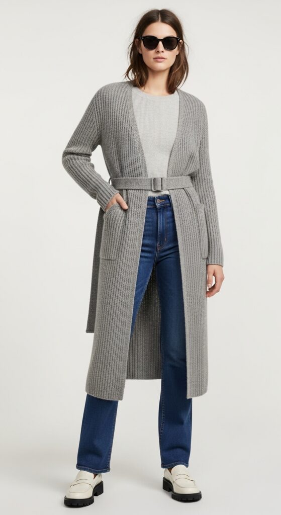 Big City Chic: 12 Plus Size New York Winter Outfits for Stylish Curvy Women 15 Denim and Duster Coat