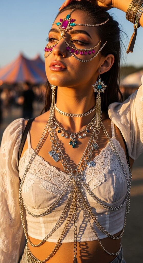 14 Plus Size Winter Rave Outfits That Curvy Women Love 18 Face Jewels and Body Chains