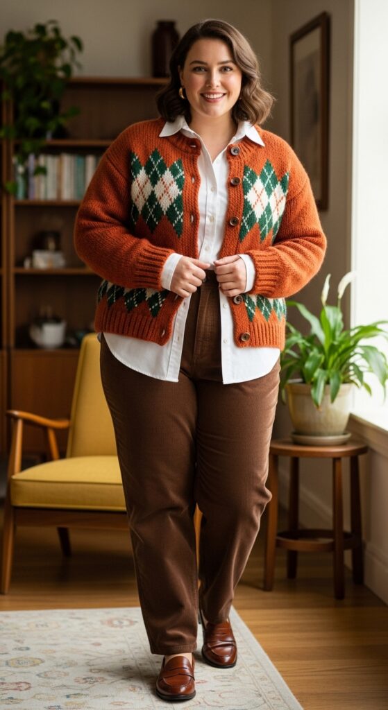 Aesthetic Appeal: 12 Plus Size Winter Outfits for the Curvy Trendsetter 5 Grandpacore Knitwear