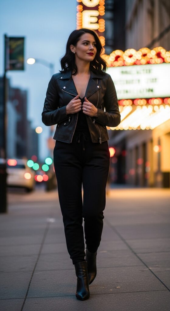 Leather Jacket and Ankle Boots