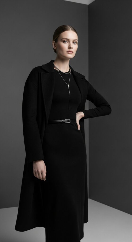 Aesthetic Appeal: 12 Plus Size Winter Outfits for the Curvy Trendsetter 11 Minimalist Monochrome