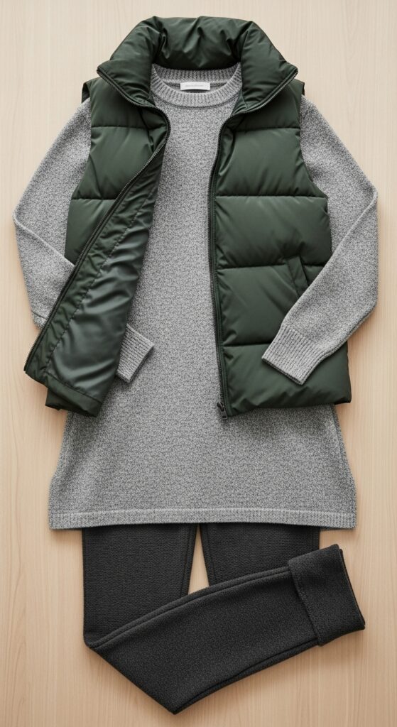 Over a Fitted Tunic and Leggings