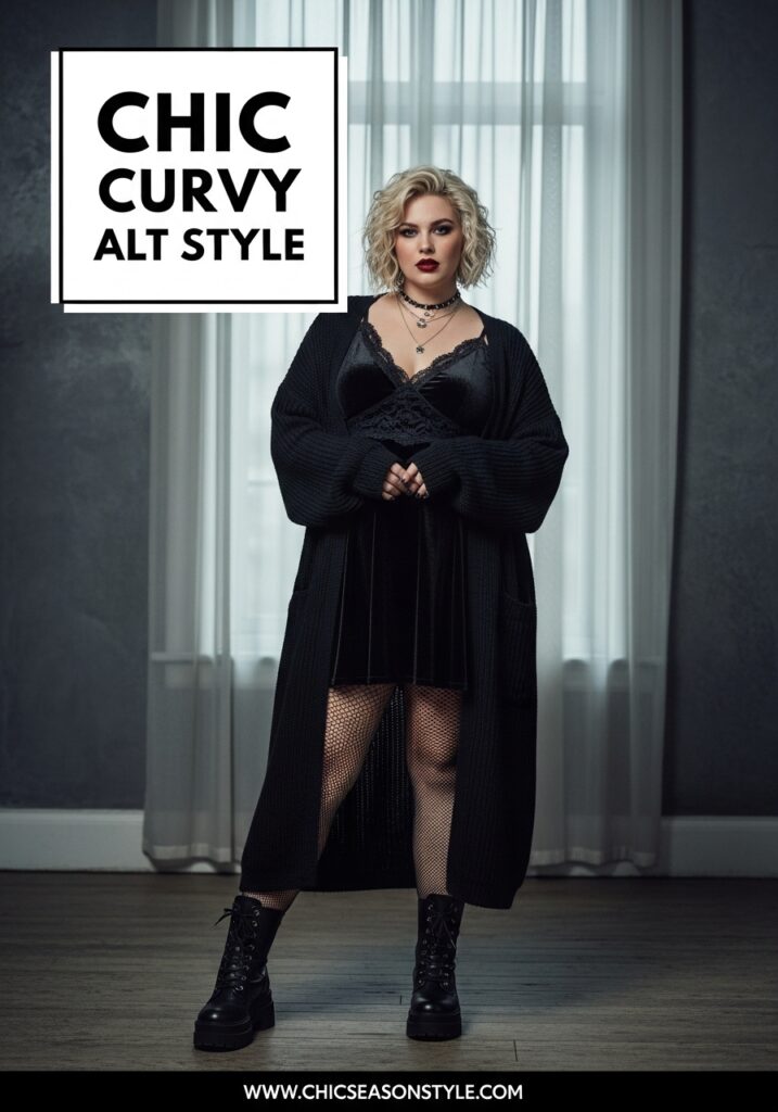 12 Plus Size Alt Winter Outfits That Curvy Women Love 1 Plus Size Alt Winter Outfits 12 Edgy & Cozy Looks