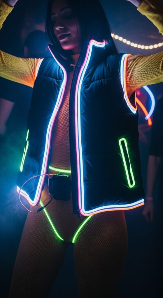 14 Plus Size Winter Rave Outfits That Curvy Women Love 6 Puffer Vest with LED Lights