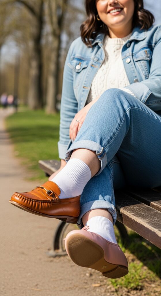 12 Plus Size Winter to Spring Outfits Curvy Women Will Love 13 Swap to a Lighter Shoe The Loafer or Ballet Flat