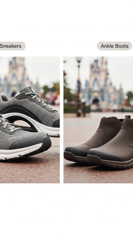 14 Plus Size Winter Disney Outfits Curvy Women Will Love 4 The All-Day Shoe Supportive Ankle Boots or Sneakers