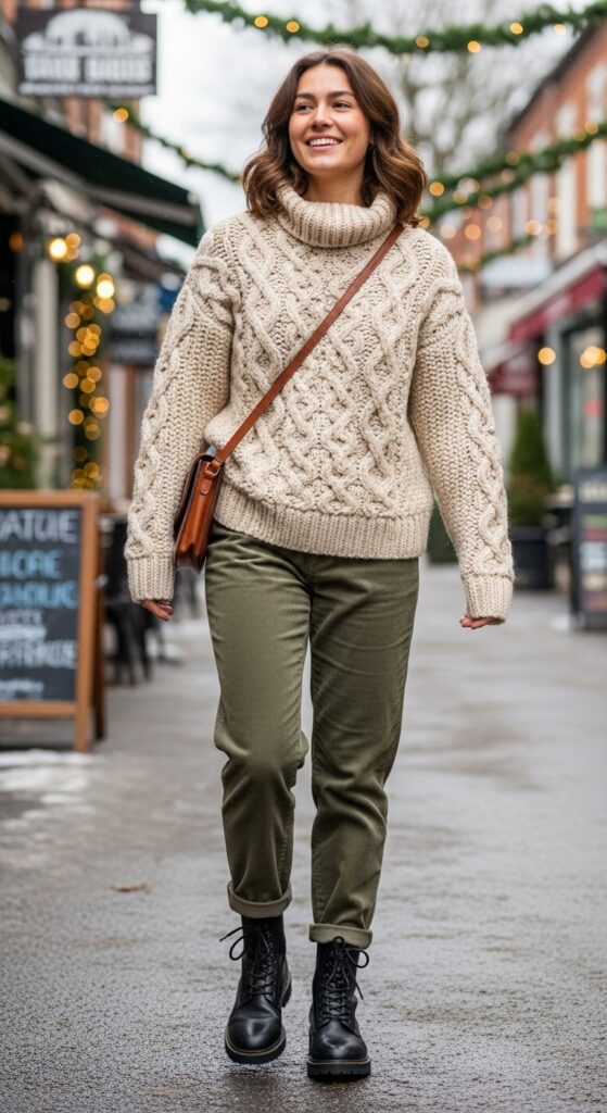 12 Plus Size Cute Winter Outfits That Curvy Women Love 9 The Cable Knit Cutie