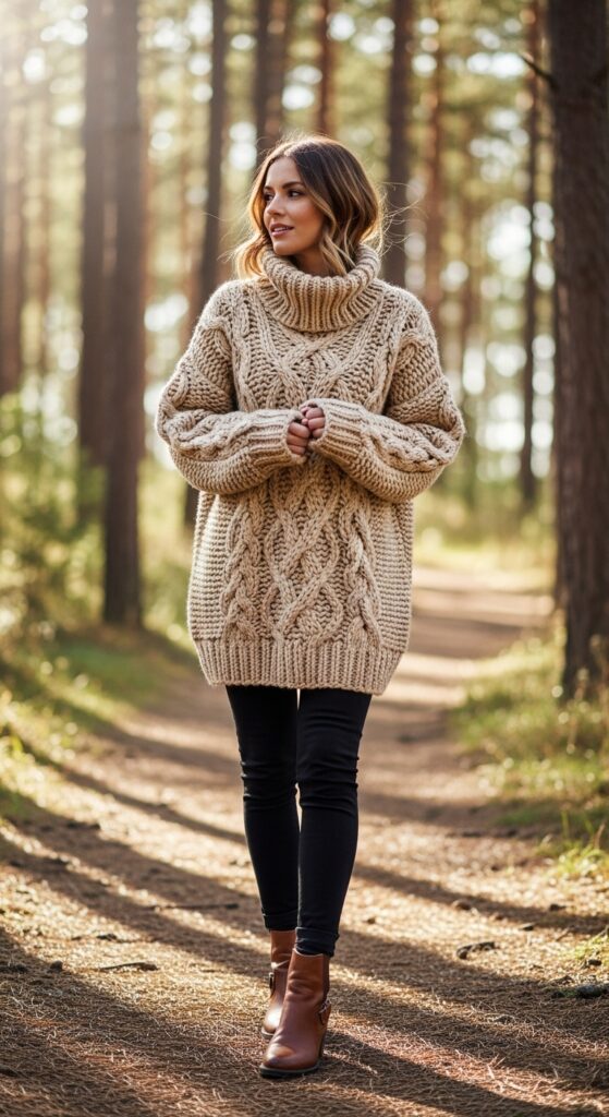 12 Plus Size Winter Fashion Outfits That Curvy Women Love 9 The Chunky Knit Wonder